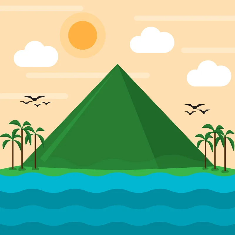Mountain Sea Beach Stickdatei – Natur