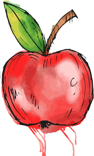 Apple Watercolor Fruit Stickdatei