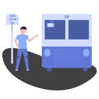 Bus Stop Man Stickdatei