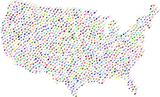 Guitar America Map Stickdatei