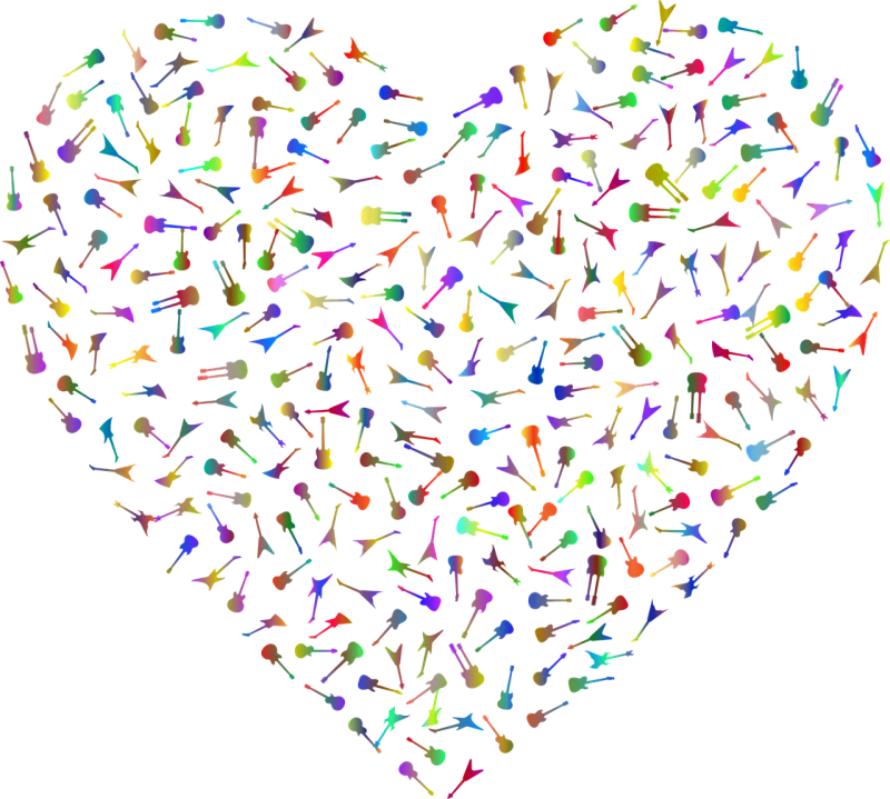 Guitar Heart Love Stickdatei – Musik