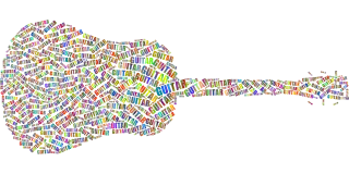 Guitar Instrument Typography Stickdatei