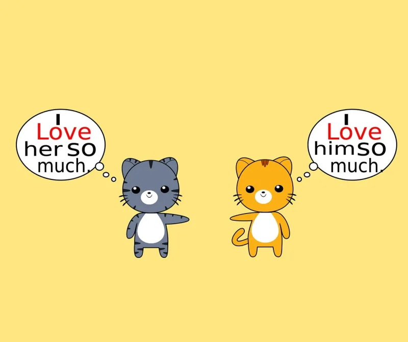 Cats Animals Cartoon Stickdatei – Herzen & Liebe