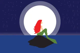 Mermaid Sea Rock Stickdatei