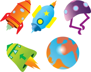 Rocket Space Spaceship Stickdatei – Kinder