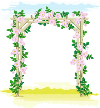 Rose roses Pergola Garden Stickdatei