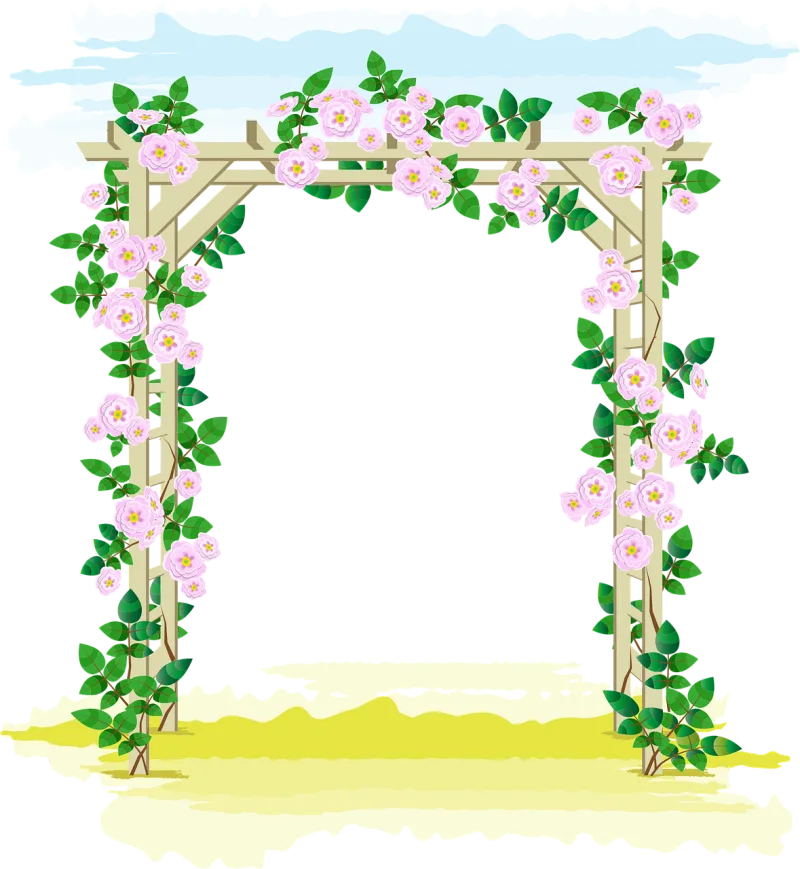 Rose roses Pergola Garden Stickdatei – Blumen