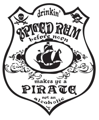 Bottle label Rum Pirate Stickdatei
