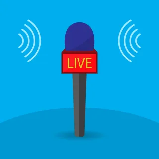 Microphone Live News Stickdatei