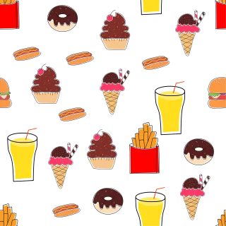 Fries Ice cream Donut Stickdatei