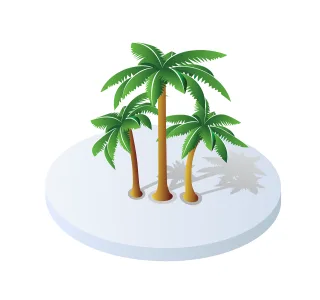 Palm Botanical Bush Stickdatei