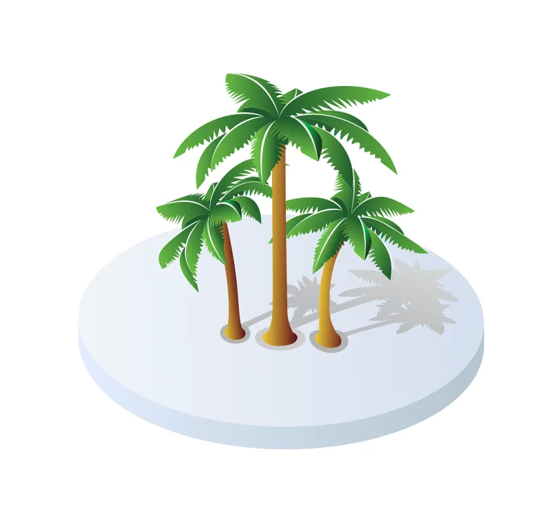 Palm Botanical Bush Stickdatei – Natur