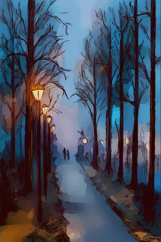 Park Night Nature Stickdatei