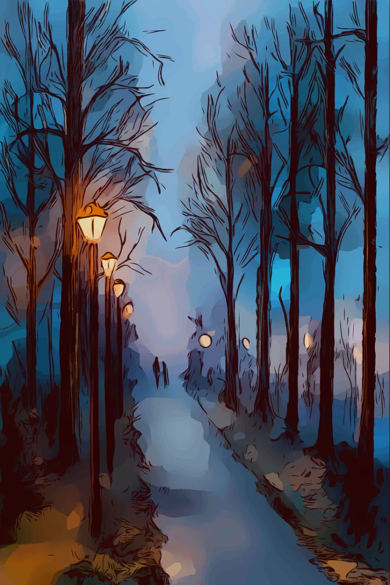 Park Night Nature Stickdatei – Herzen & Liebe