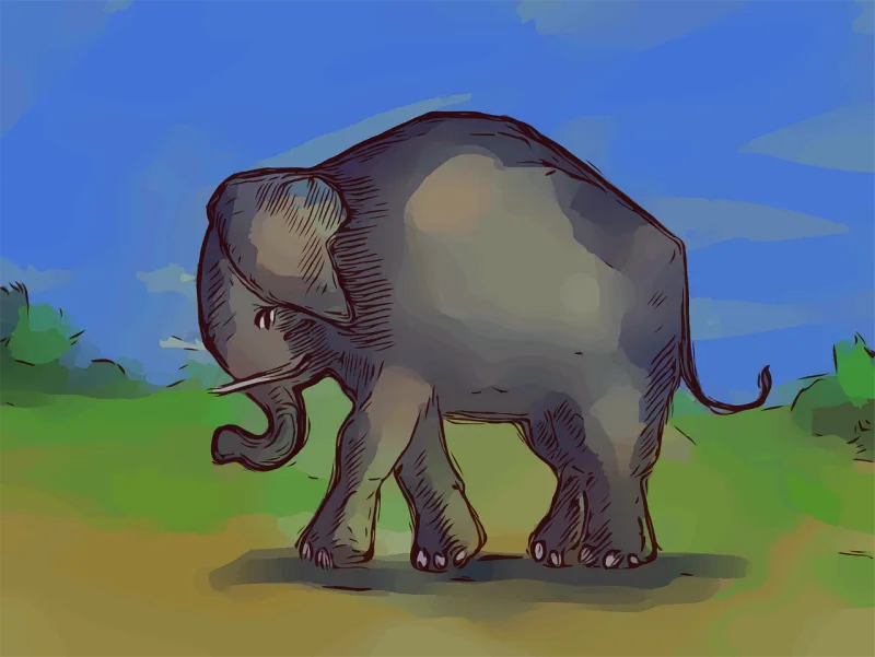 Elephant Animal Mammal Stickdatei – Tiere