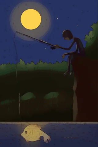 Fisherman Man Fish Stickdatei