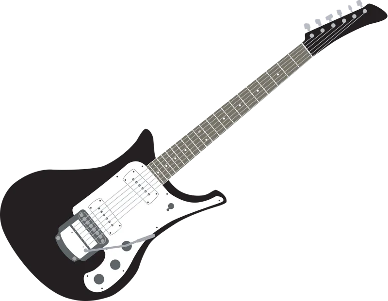 Guitar Black and white guitar Electric guitar Stickdatei – Musik