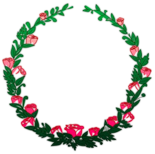 Flower Leaves Wreath Stickdatei