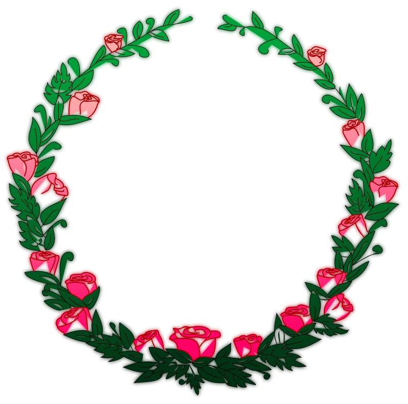 Flower Leaves Wreath Stickdatei – Blumen