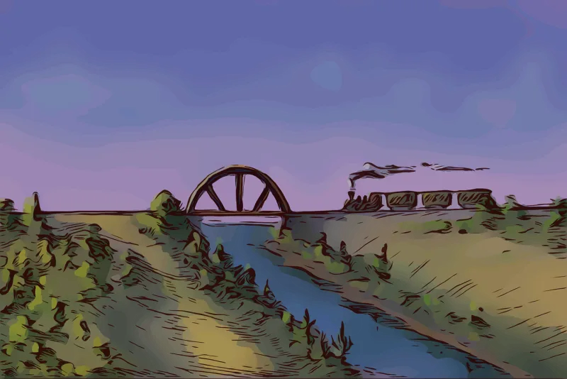 Train Old Prairie Stickdatei – Kinder