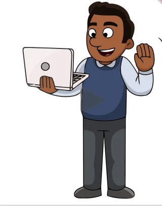 Laptop Man Video conferencing Stickdatei