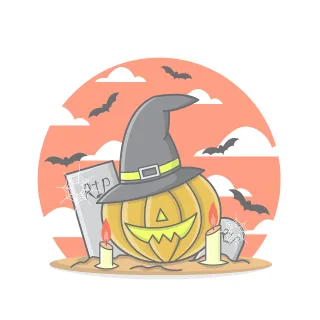 Halloween Pumpkin Candles Stickdatei