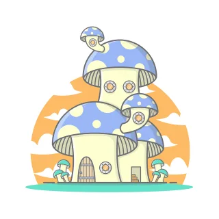 Mushroom House Door Stickdatei