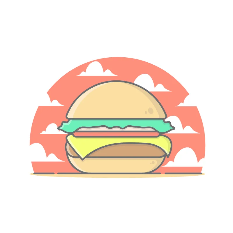 Burger Hamburger Cheeseburger Stickdatei – Essen & Trinken