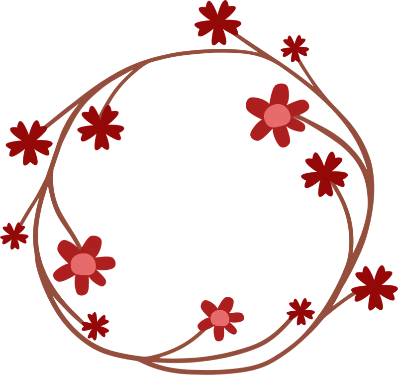 Wreath Flowers Decoration Stickdatei – Weihnachten
