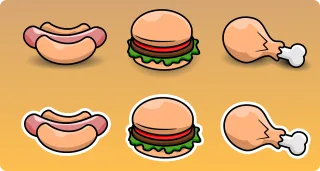 Sandwich Burger Chicken Stickdatei
