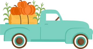Truck Blue truck Pumpkins Stickdatei
