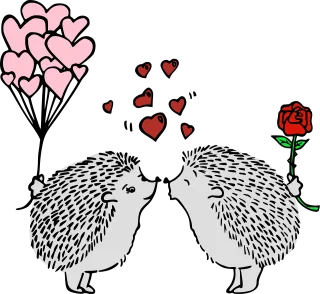 Hedgehogs Few Balloons Stickdatei