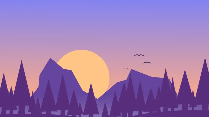 Trees Sunset Forest Stickdatei – Natur