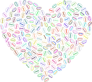 Heart Coffee Coffee beans Stickdatei
