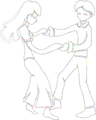 Couple Dance Dots Stickdatei