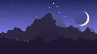 Mountains Night Moon Stickdatei