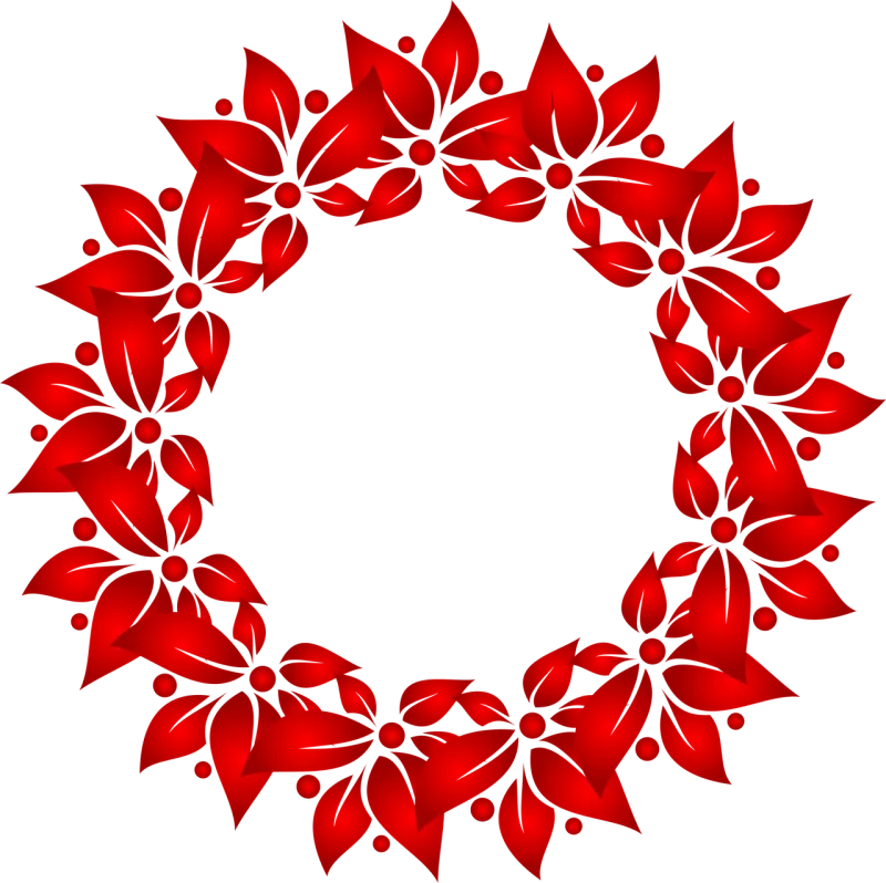 Wreath Flowers Nature Stickdatei – Weihnachten
