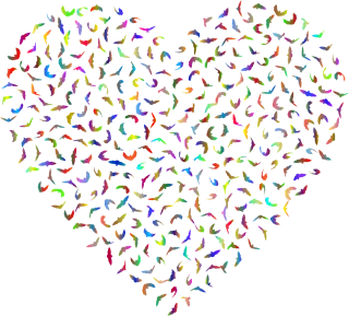 Heart Bats Shape Stickdatei
