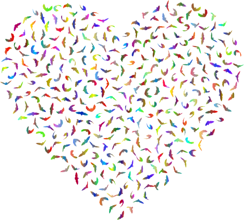 Heart Bats Shape Stickdatei – Herzen & Liebe