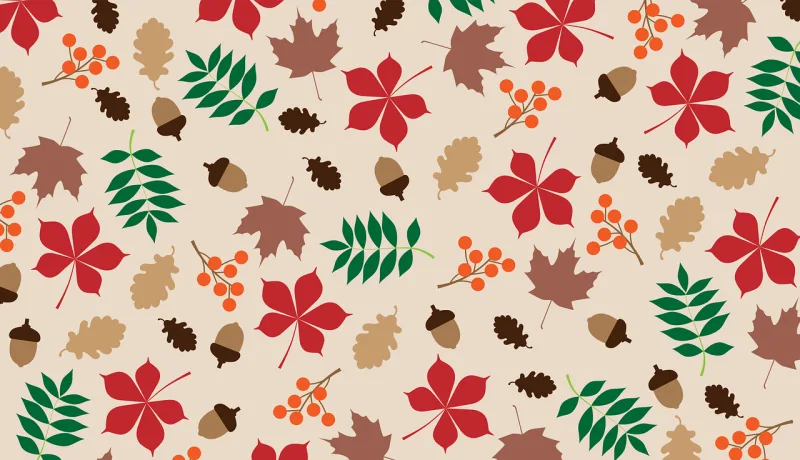 Autumn Leaves Pattern Stickdatei – Natur