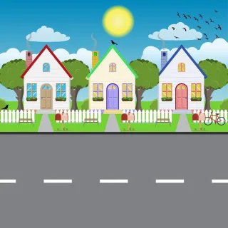 Houses Home Street Stickdatei – Natur