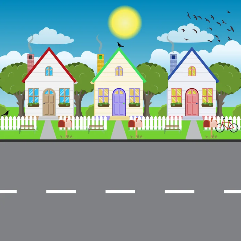Houses Home Street Stickdatei – Natur