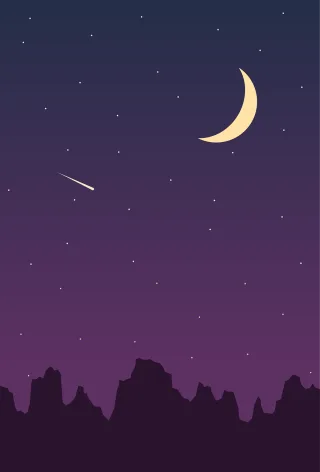 Night sky Stars Moon Stickdatei – Natur