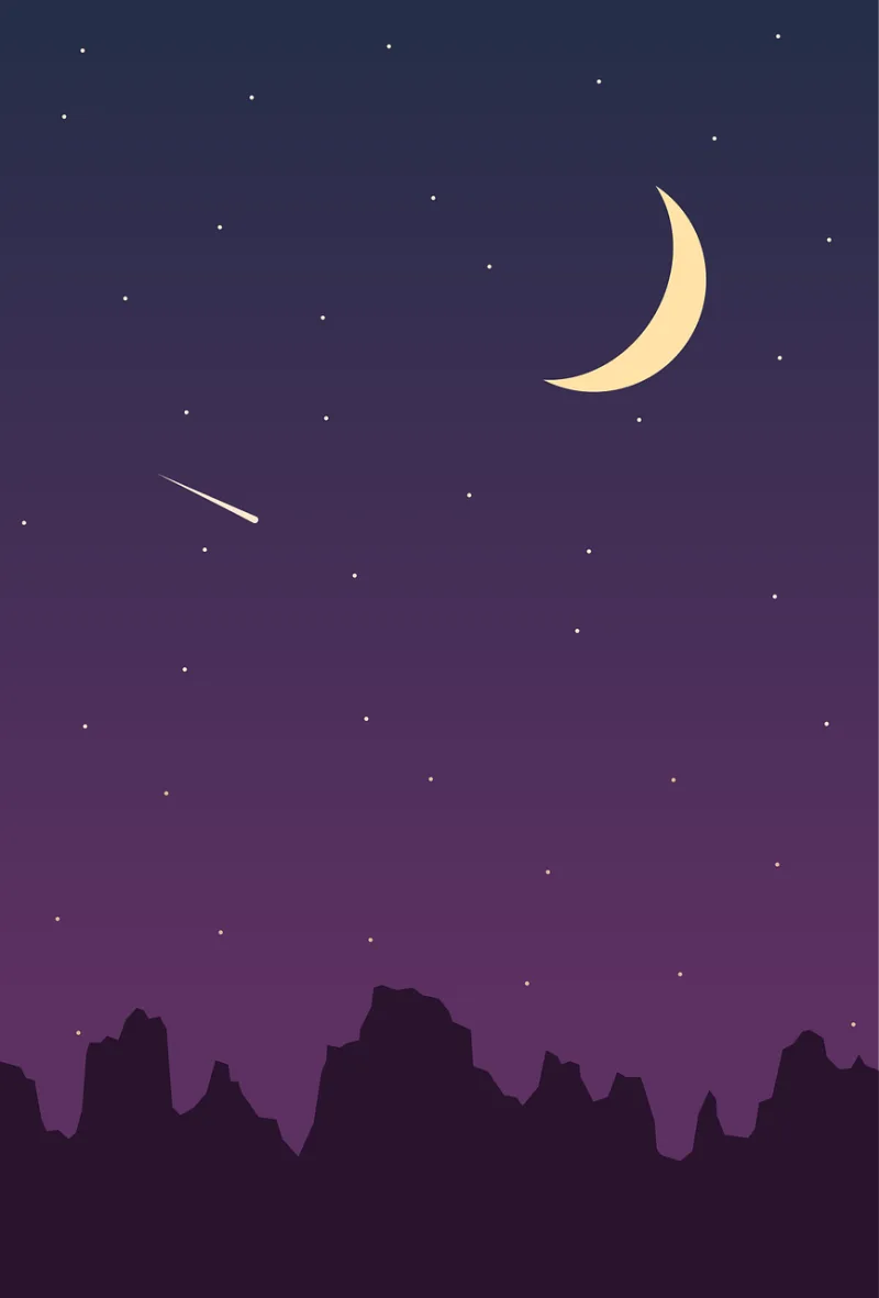 Night sky Stars Moon Stickdatei – Natur