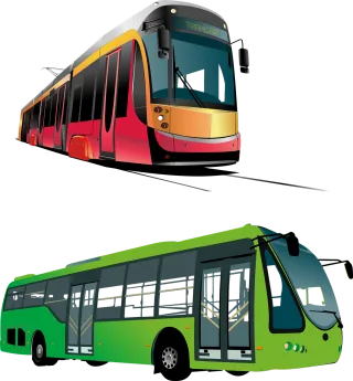 Tram Bus Icons Stickdatei