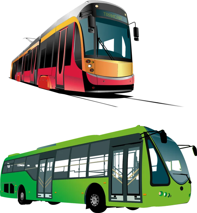 Tram Bus Icons Stickdatei – Fahrzeuge