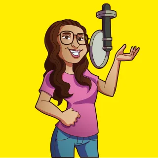 Woman Microphone Recording Stickdatei
