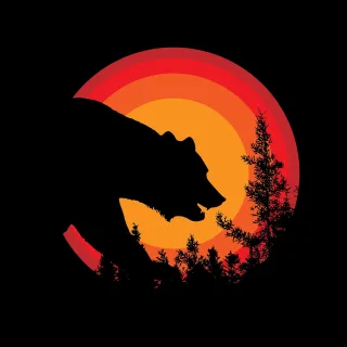 Forest Bear Silhouette Stickdatei