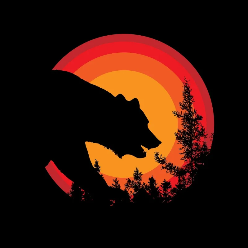 Forest Bear Silhouette Stickdatei – Natur