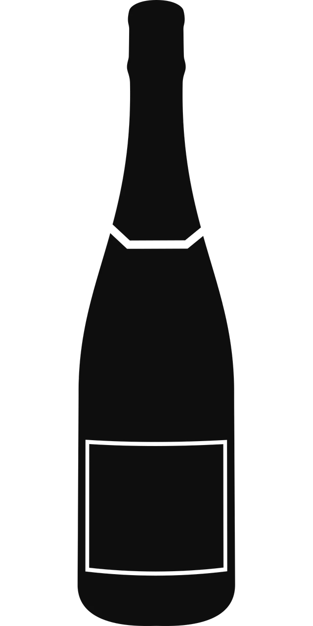 Champagne Bottle Icon Stickdatei – Essen & Trinken